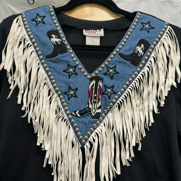 Vintage Miller Stockman Western Living Size Small Womens Western Shirt Fringe - Picture 7 of 9